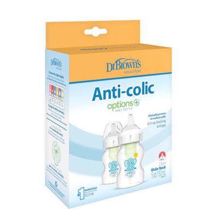 Set Biberon cu Gat Larg Options Plus, 150 ml, 2 bucati, Dr. Browns 615002