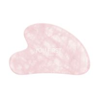 Piatra naturala de masaj facial din Quartz Roz Gua Sha, 1 bucata, You First