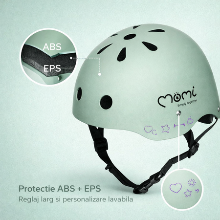 Casca de copii pentru bicicleta, Green Mat, Momi 775454