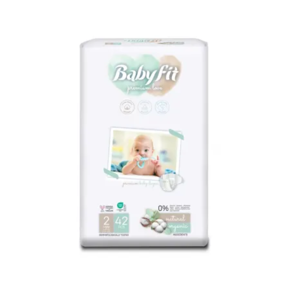 Scutece Bio, Nr. 2, 3-6 kg, 42 bucati, Babyfit