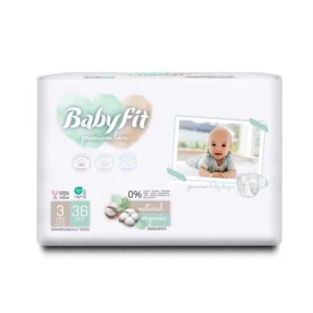 Scutece Bio Midi, Nr. 3, 4-9 kg, 36 bucati, Babyfit