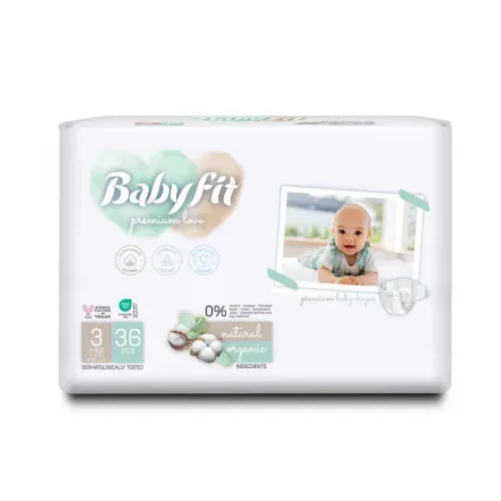 Scutece Midi, Nr. 3, 4-9 kg, 36 bucati, Babyfit