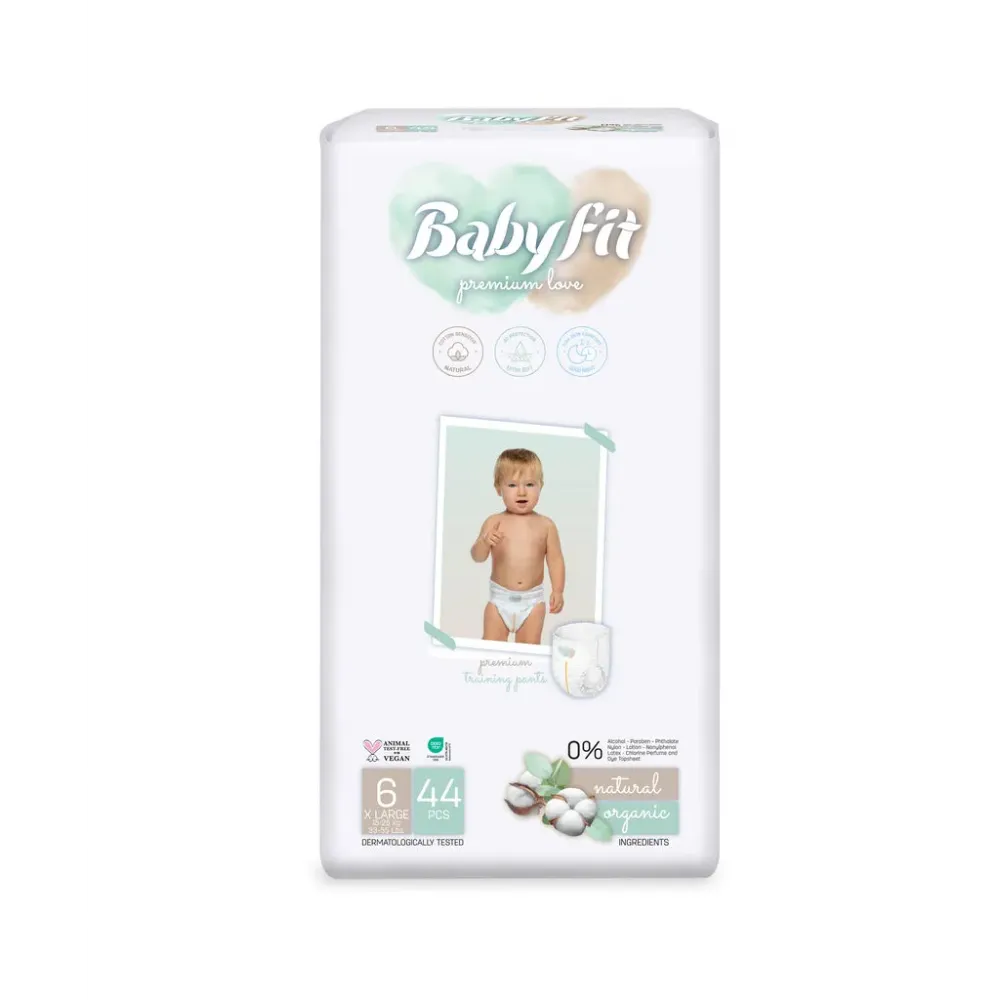 Scutece Bio tip chilot Jumbo XL, Nr. 6, 15-25 kg, 44 bucati, Babyfit