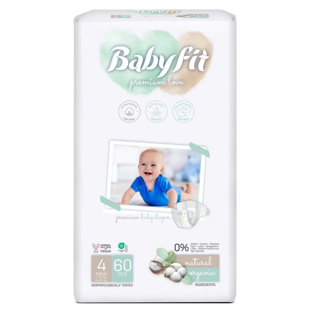 Scutece Jumbo Maxi, Nr. 4, 7-14 Kg, 60 bucati, Babyfit