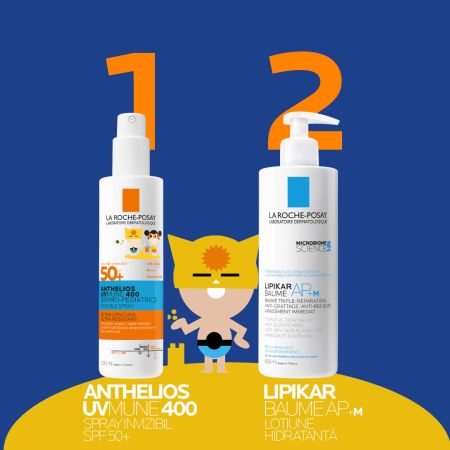 Spray invizibil cu protectie solara SPF50+ fata si corp pentru copii Anthelios UVMUNE 400 Dermo-Pediatrics, 3 ani+, 200 ml, La Roche-Posay 713831