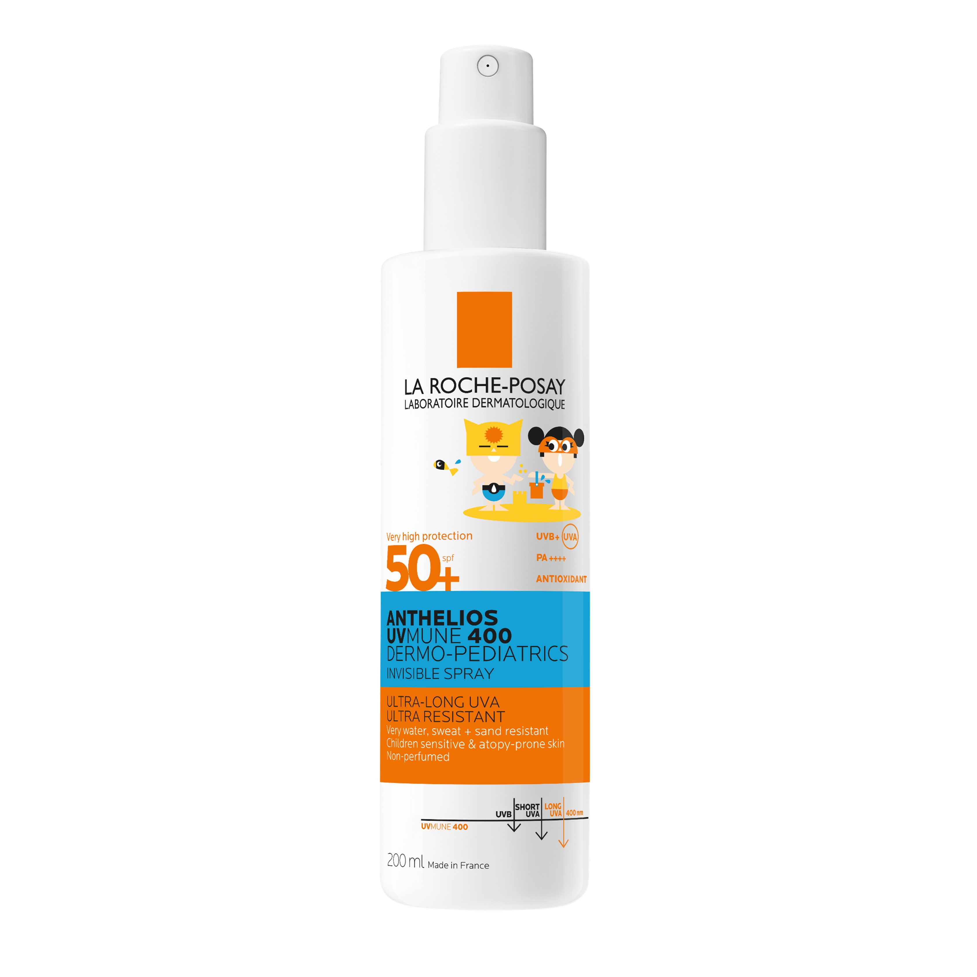 Spray invizibil cu protectie solara SPF50+ fata si corp pentru copii Anthelios UVMUNE 400 Dermo-Pediatrics, 200 ml, La Roche-Posay