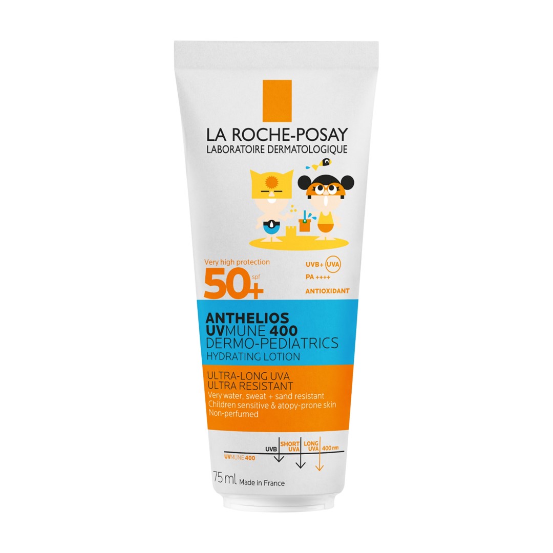 Lapte hidratant cu SPF 50+ fata si corp pentru copii Anthelios Dermo-Pediatrics, 75 ml, La Roche-Posay