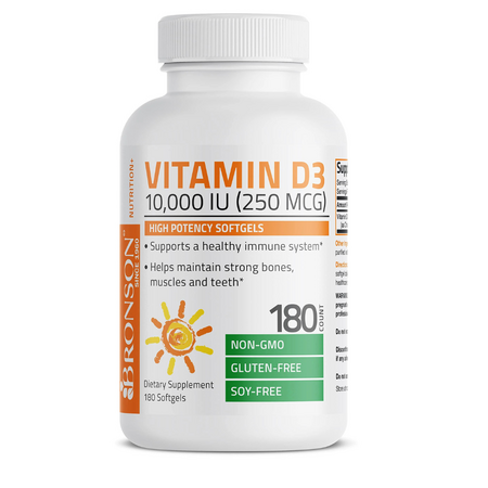 Vitamin D3, 10.000 IU, 180 tablete, Bronson