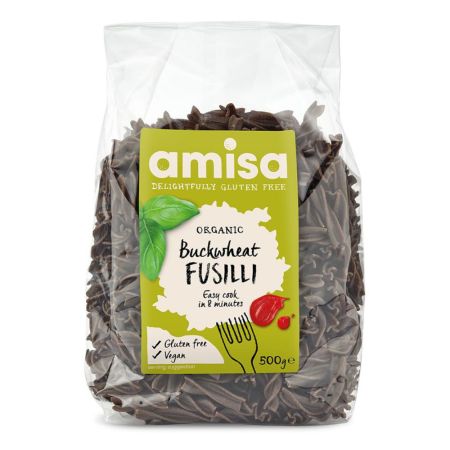 Fusilli din hrisca fara gluten Bio, 500 g, Amisa