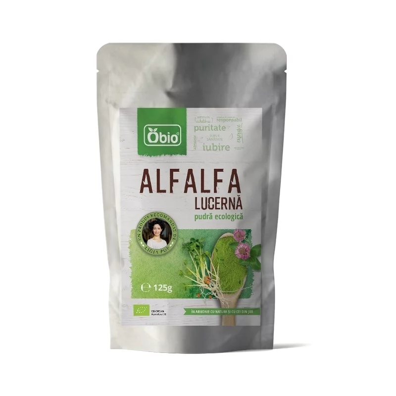 Pudra de Lucerna Bio Alfaalfa, 125 g, Obio