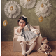 Fotoliu din catifea pentru copii, Bej, Twindeco 615263