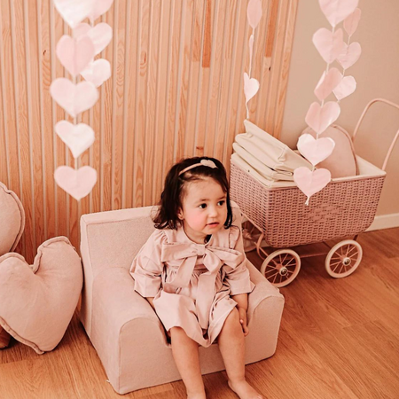 Fotoliu din catifea pentru copii, Roz Pudrat, Twindeco 615273