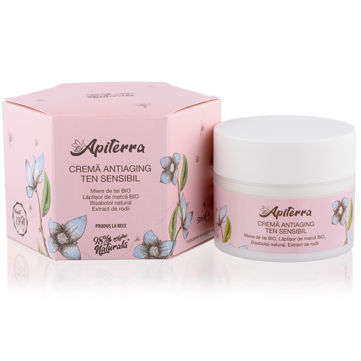 Crema antiaging ten sensibil, 50 ml, Apiterra