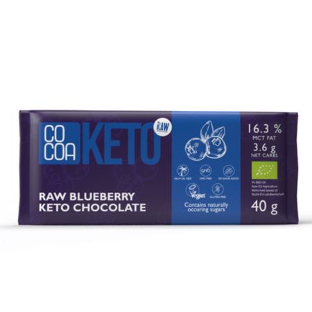 Ciocolata Bio cu afine, 40 g, Cocoa Keto