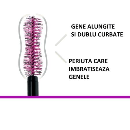 Mascara pentru efect de gene false The Falsies Lash Lift, 01 Black, 9.6 ml, Maybelline 615624