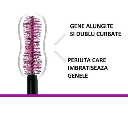 Mascara pentru efect de gene false The Falsies Lash Lift, 01 Black, 9.6 ml, Maybelline 615624
