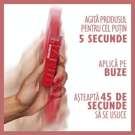 Ruj lichid rezistent cu stralucire de vinil SuperStay Vinyl Ink, 120, 4.2 ml, Maybelline 615678