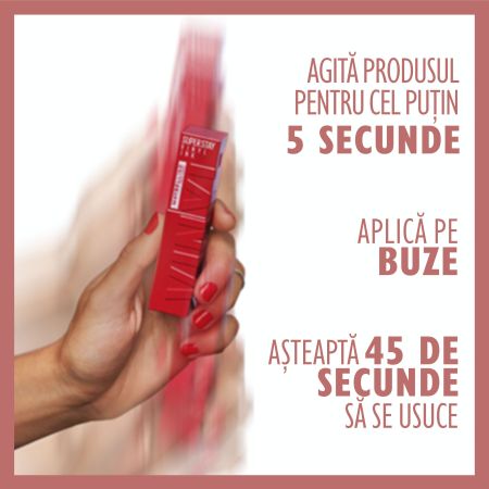 Ruj lichid rezistent cu stralucire de vinil SuperStay Vinyl Ink, 110, 4.2 ml, Maybelline 615685