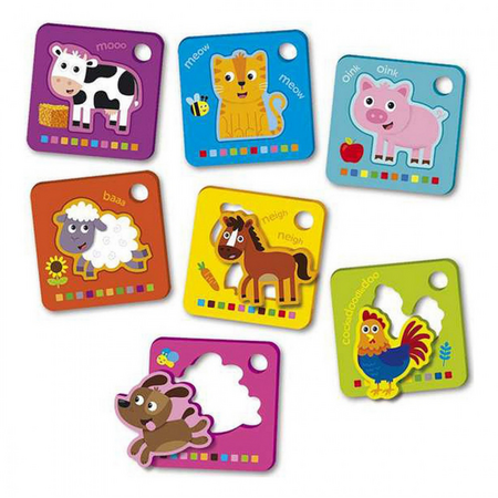 Cartonase Puzzle cu sunete, 12 luni+, Animale de la ferma, Reig 615837