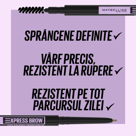 Creion pentru definirea sprancenelor Express Brow Ultra Slim, Taupe, 1.5, Maybelline 615980
