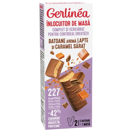 Batoane cu aroma lapte si caramel sarat, 2 bucati, Gerlinea