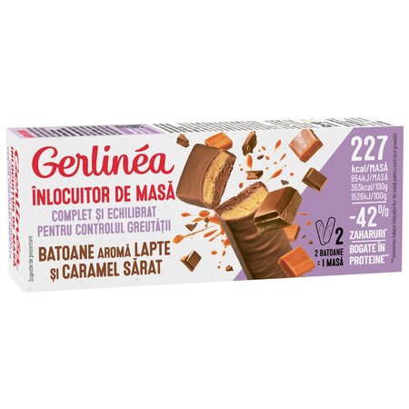 Batoane cu aroma lapte si caramel sarat, 2 bucati, Gerlinea 675581