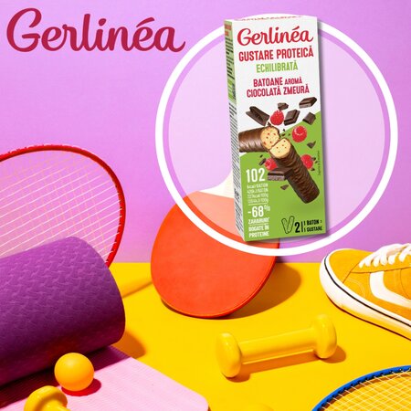 Batoane cu ciocolata si zmeura, 62 g, Gerlinea 664407