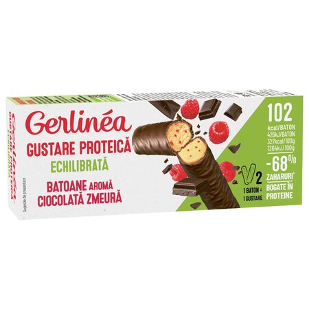 Batoane cu ciocolata si zmeura, 62 g, Gerlinea 664399