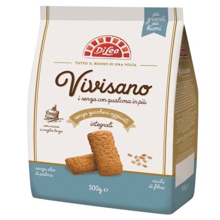 Biscuiti integrali fara zahar, 500 g, Di Leo