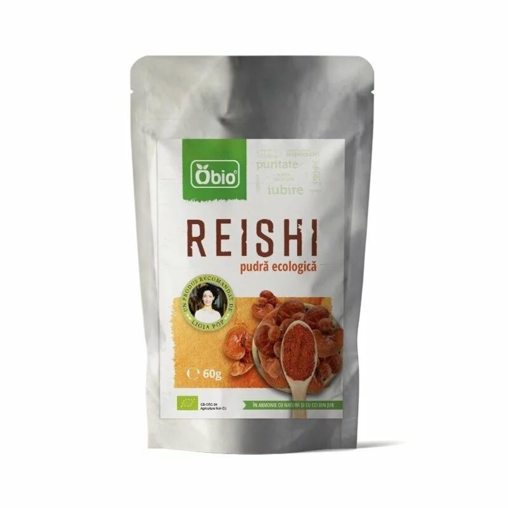 Reishi pulbere Bio, 60 g, Obio