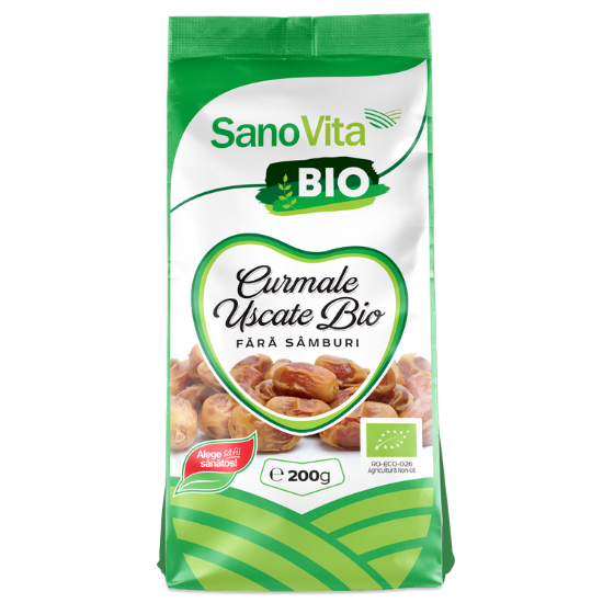 Curmale uscate fara samburi  Bio, 200g, Sanovita   