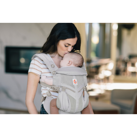 Marsupiu Omni 360 CoolAir Mesh, Pearl Grey, 0-48 luni, ErgoBaby 823133