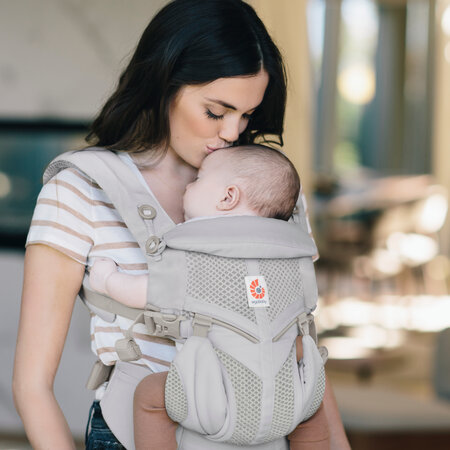 Marsupiu Omni 360 CoolAir Mesh, Pearl Grey, 0-48 luni, ErgoBaby 822542