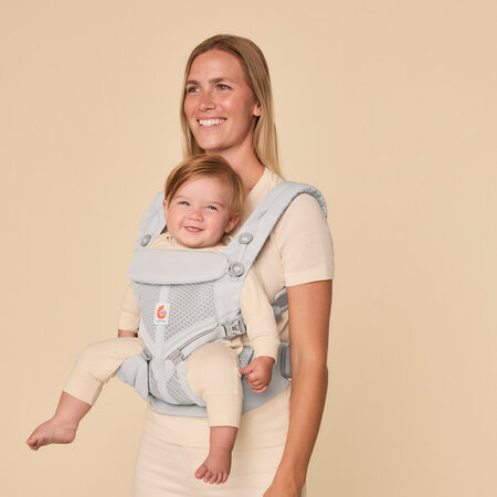 Marsupiu Omni 360 CoolAir Mesh, Pearl Grey, 0-48 luni, ErgoBaby 822551