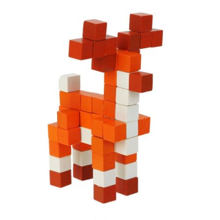 Joc din lemn Set de constructii World Animal Series, Cubika  456105