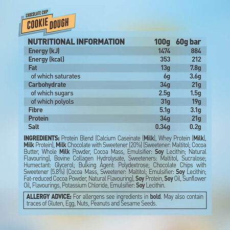 Baton proteic Cookie Dough, 60g, Grenade 617215