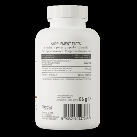 Colagen marin cu acid hialuronic si vitamina c, 120 capsule, OstroVit 617217