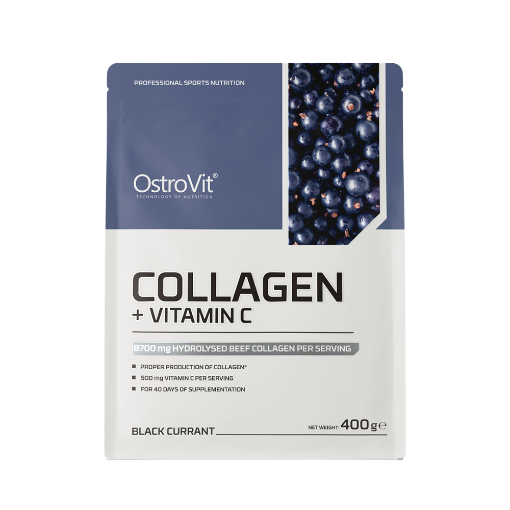 Colagen + Vitamina C cu aroma de coacaze, 400 g, OstroVit