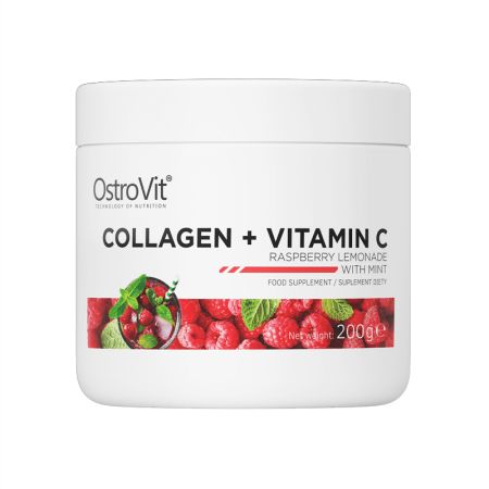 Colagen + Vitamina C cu aroma de limonada de zmeura cu menta, 200g, Ostrovit