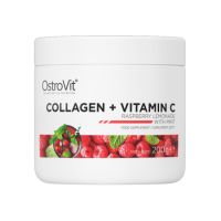 Colagen + Vitamina C cu aroma de limonada de zmeura cu menta, 200g, OstroVit
