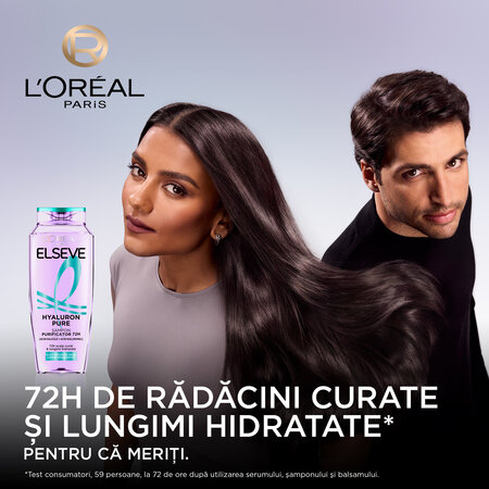 Sampon purificator pentru scalp si radacini grase Hyaluron Pure, 250ml, Elseve 757308