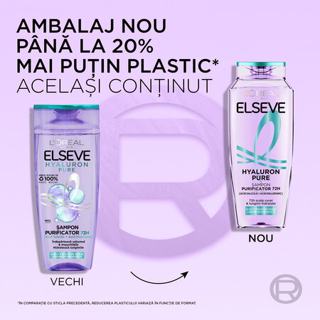 Sampon purificator pentru scalp si radacini grase Hyaluron Pure, 250ml, Elseve 757307