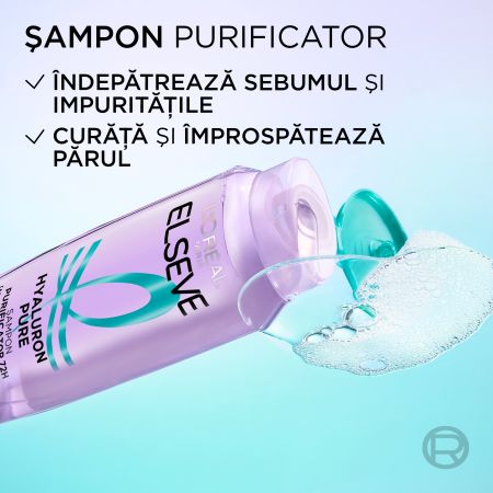 Sampon purificator pentru scalp si radacini grase Hyaluron Pure, 250ml, Elseve 757309