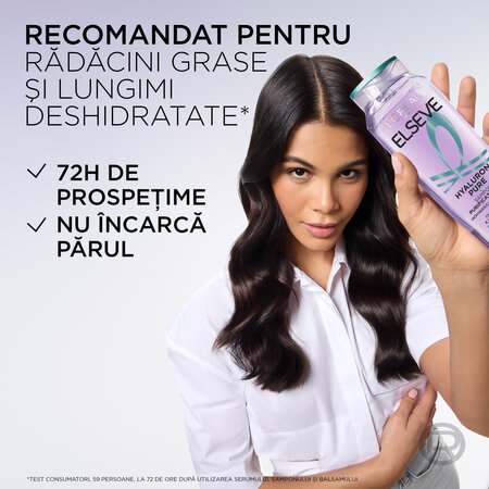 Sampon purificator pentru scalp si radacini grase Hyaluron Pure, 250ml, Elseve 757303
