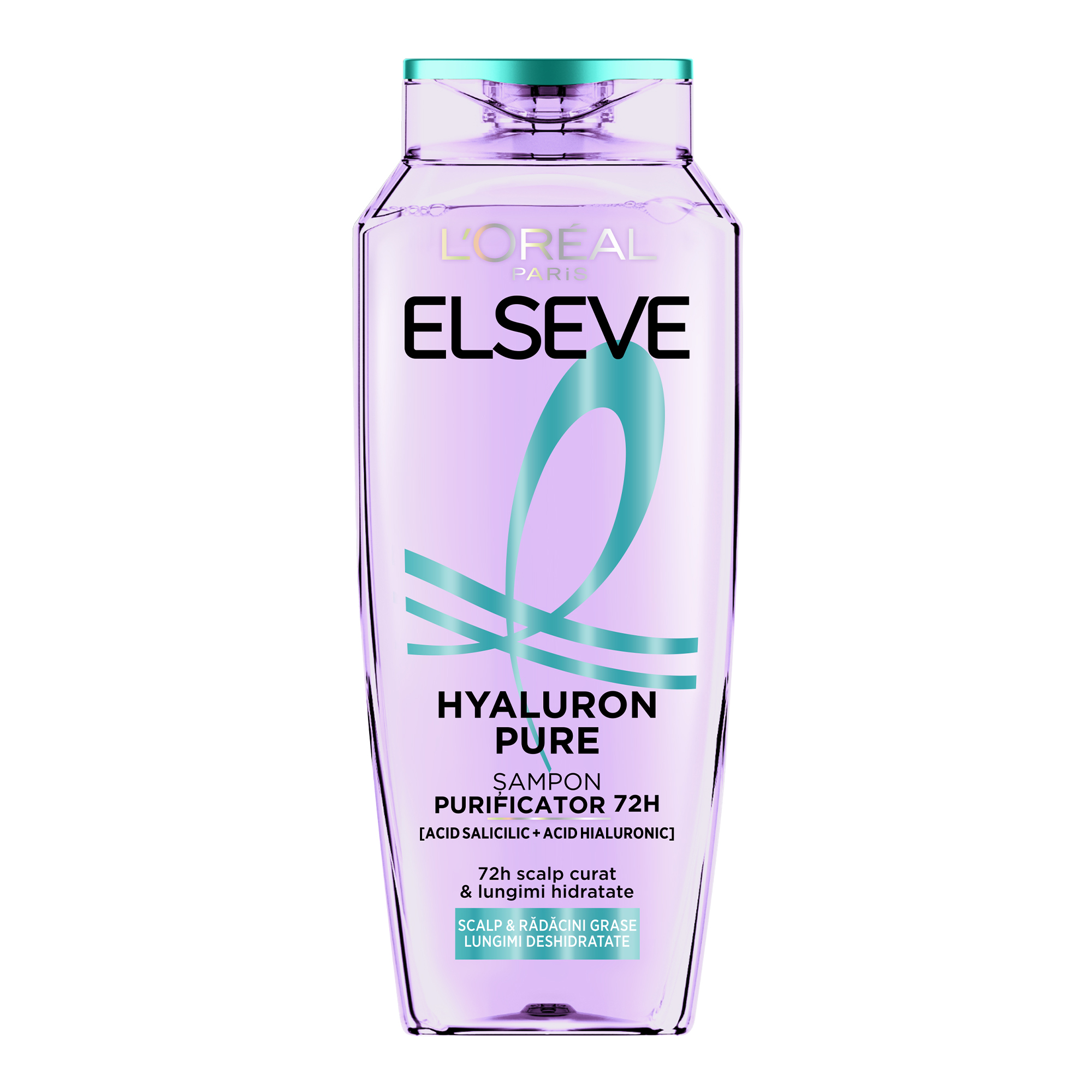 Sampon purificator pentru scalp si radacini grase Hyaluron Pure, 250ml, Elseve