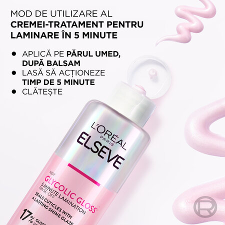 Crema-tratament pentru stralucirea parului cu 17% Acid Glicolic Glycolic Gloss, 200ml, Elseve 618031