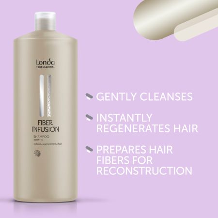 Sampon de regenerare cu cheratina Fiber Infusion, 1000 ml, Londa Professional 618091