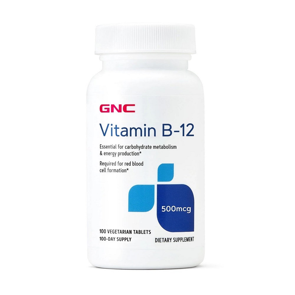 Vitamina B-12 500 mcg, 100 tablete, GNC