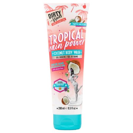 Gel de dus Tropical Rain Power Coconut, 280 ml, Dirty Works