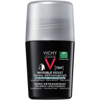 Deodorant Roll-on antiperspirant pentru barbati Invisible Resist 72H Homme, 50 ml, Vichy